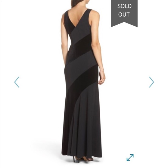 Vince Camuto Velvet & Scuba Crepe Mermaid Gown - Picture 2 of 3